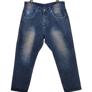 Eight 732 Jeans Men Size 36X34 Urban Hip Hop ‎ Jeans W/ Embroidered Back Pockets